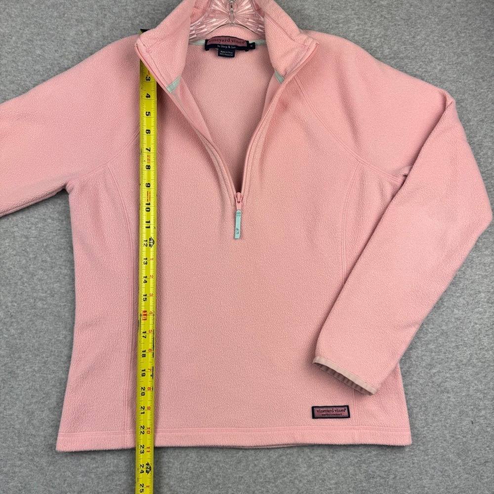 Vineyard Vines Women's S Pink Fleece 1/4 Zip Pullover Preppy Coastal Shep Ian - Picture 8 of 13